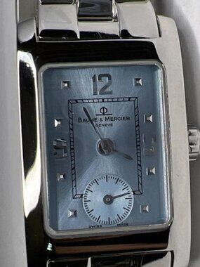 Baume & Mercier Hampton MV045139 Ladies Quartz Watch 20mm Steel Watch Blue Dial